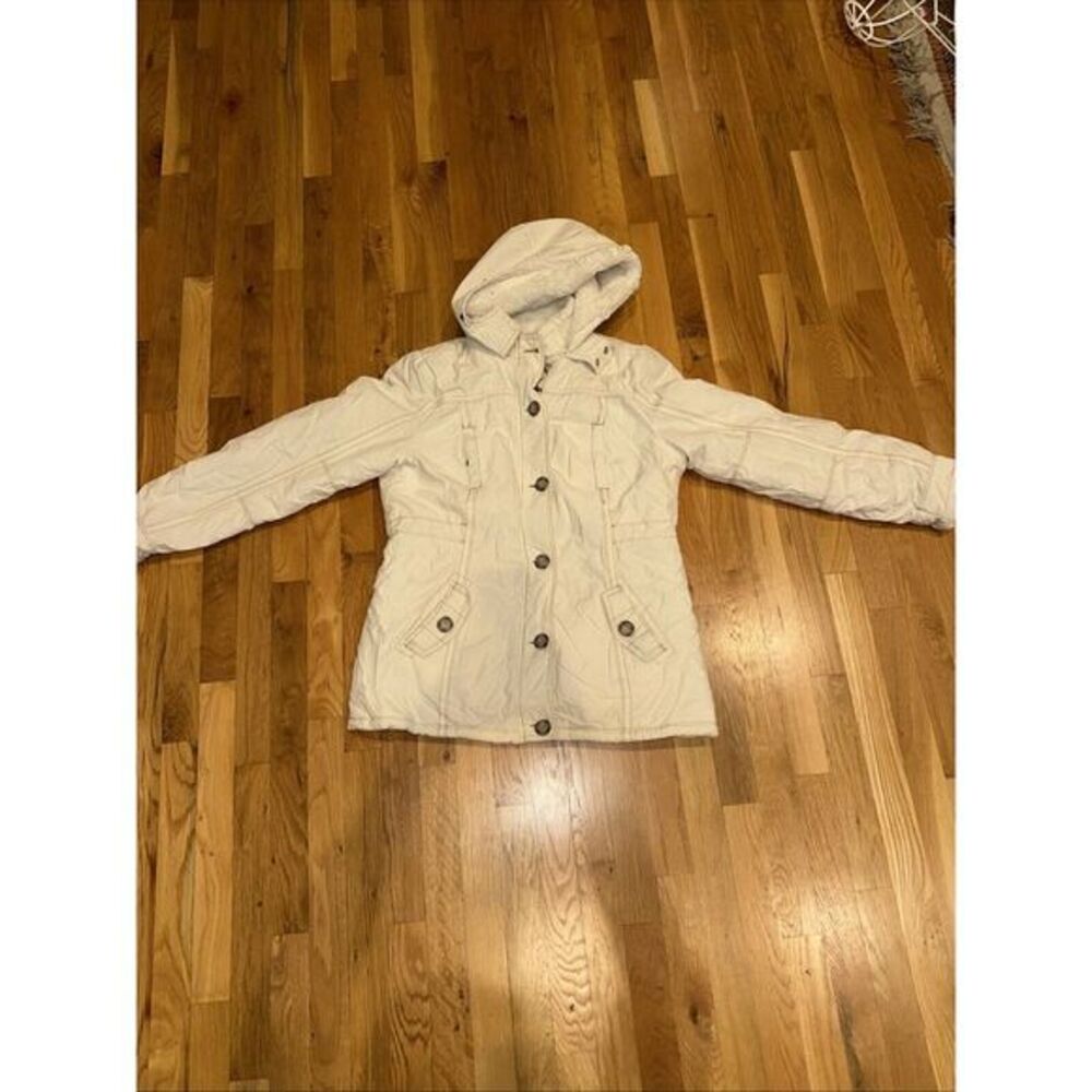 Aeropostale Jacket Womens XL White Hooded Sherpa Lined  Winter Outerwear‎ Y2K*